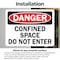 Signmission 7 in H x 10 in W, Vinyl Decal, Rectangle, Confined Space Do Not Enter OS-2PACK-DS-D-710-L-19286 - alternate 6